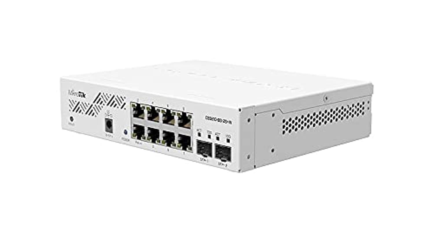 MikroTik Cloud Smart Switch 610-8G-2S+in 8X Gigabit Ports 2X SFP+ Cages Desktop Case for Business