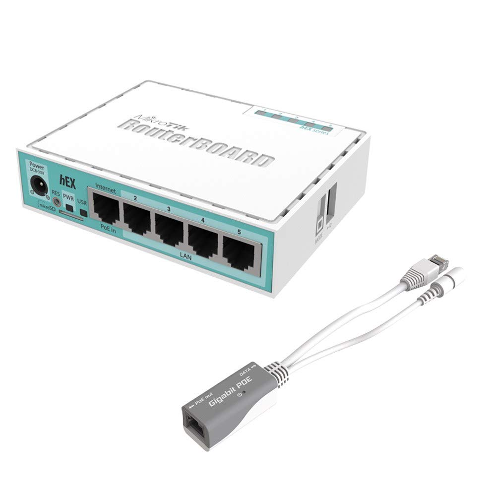 MikroTik hEX RB750Gr3 Router for Gigabit LAN Networks with Free RBGPOE POE Injector