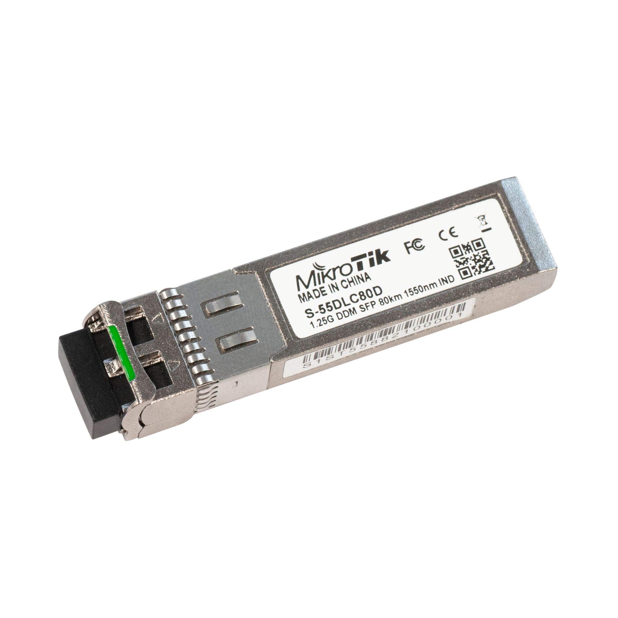 MikroTik 1.25G SFP Module, SM, 1550nm, 80km Double LC Connector for Long Distance Transmission  
MikroTik 55DLC80D SFP O